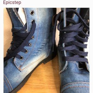 Epicstep Denim Combat Boots